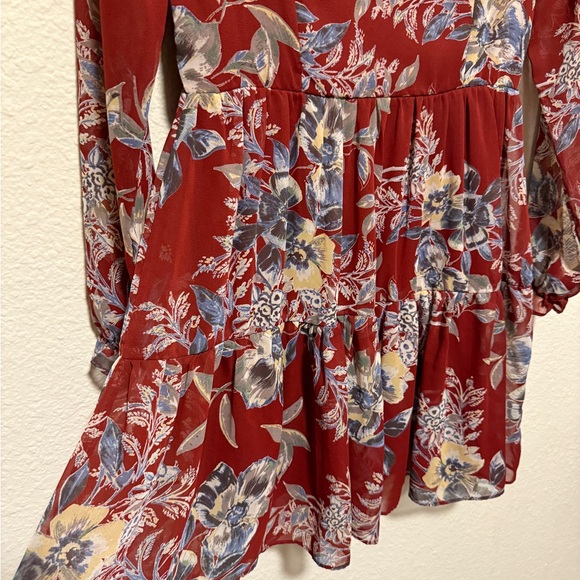 Soieblu Red Bishop Sleeve Sundress- Size M - Picture 4 of 13